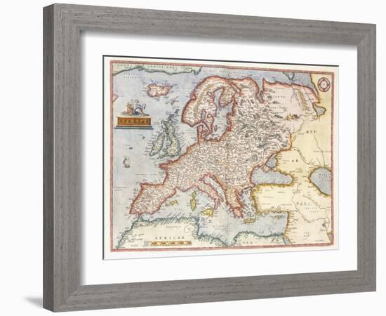 Map of Europe, 1587-Abraham Ortelius-Framed Giclee Print