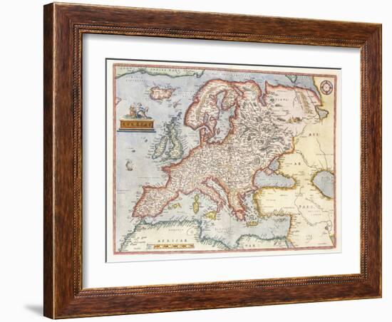 Map of Europe, 1587-Abraham Ortelius-Framed Giclee Print