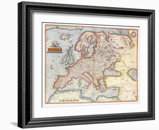 Map of Europe, 1587-Abraham Ortelius-Framed Giclee Print