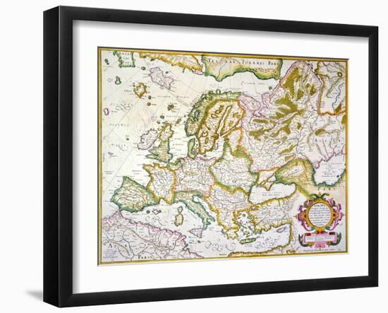 Map Of Europe, 1623-Jodocus Hondius-Framed Giclee Print