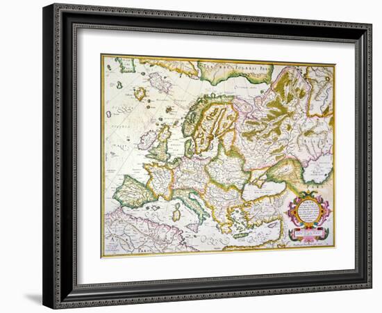 Map Of Europe, 1623-Jodocus Hondius-Framed Giclee Print