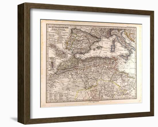 Map of Europe and North Africa, 1872-null-Framed Giclee Print