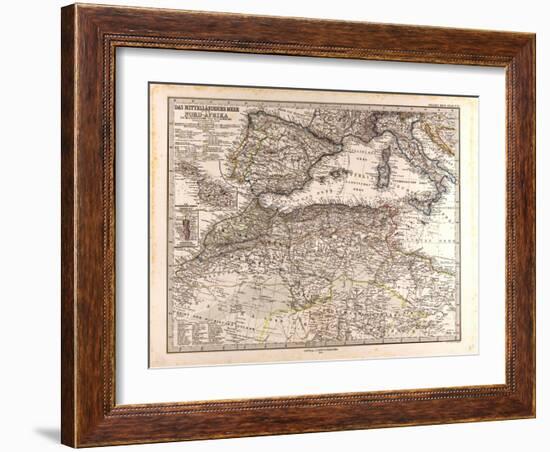 Map of Europe and North Africa, 1872-null-Framed Giclee Print