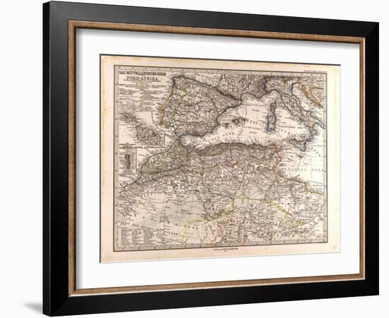 Map of Europe and North Africa, 1872-null-Framed Giclee Print