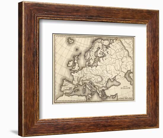 Map of Europe, c.1839-Samuel Augustus Mitchell-Framed Art Print