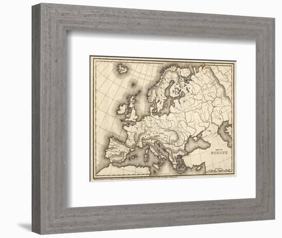 Map of Europe, c.1839-Samuel Augustus Mitchell-Framed Art Print