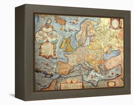 Map of Europe, from 1686 Copy of Atlas by Joan Blaeu-null-Framed Premier Image Canvas