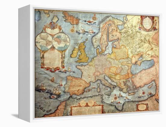 Map of Europe, from 1686 Copy of Atlas by Joan Blaeu-null-Framed Premier Image Canvas