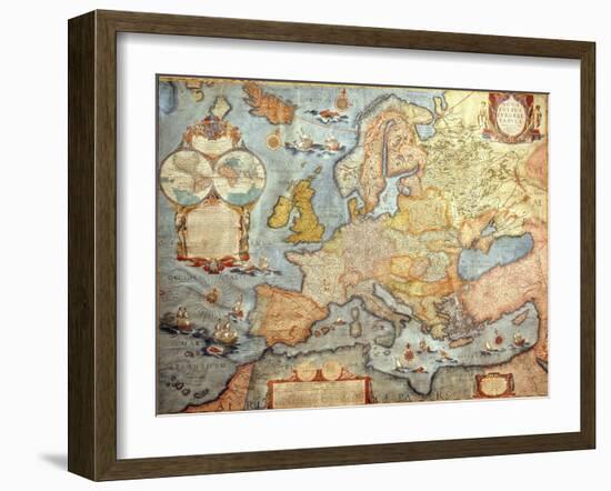 Map of Europe, from 1686 Copy of Atlas by Joan Blaeu-null-Framed Giclee Print