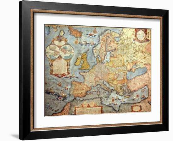 Map of Europe, from 1686 Copy of Atlas by Joan Blaeu-null-Framed Giclee Print