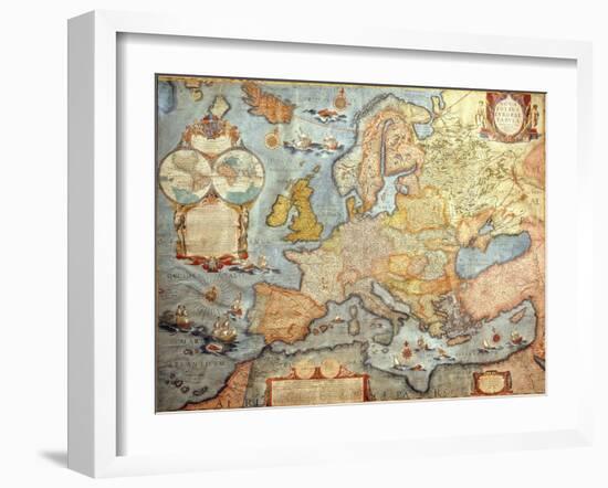 Map of Europe, from 1686 Copy of Atlas by Joan Blaeu-null-Framed Giclee Print