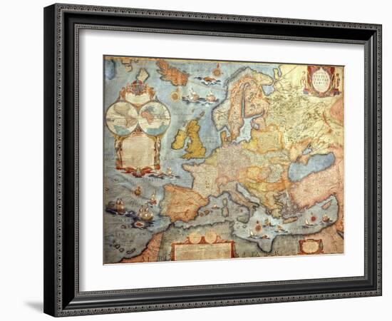 Map of Europe, from 1686 Copy of Atlas by Joan Blaeu-null-Framed Giclee Print