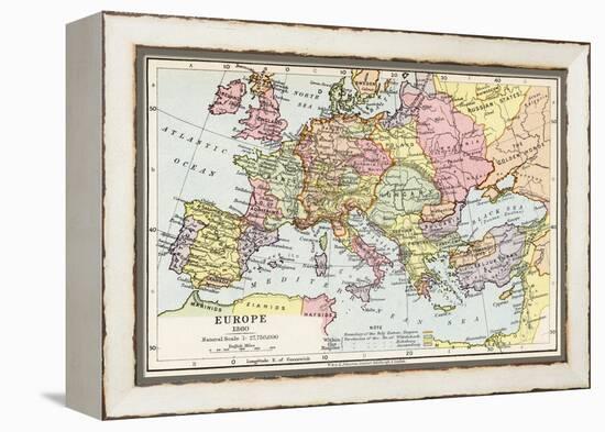 Map of Europe in 1360, from 'Historical Atlas'-null-Framed Premier Image Canvas