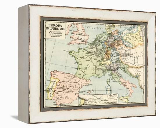 Map of Europe in 1810, During the Napoleonic Wars-null-Framed Premier Image Canvas