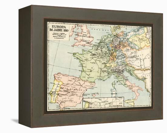 Map of Europe in 1810, During the Napoleonic Wars-null-Framed Premier Image Canvas