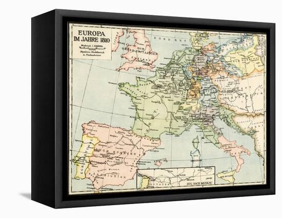 Map of Europe in 1810, During the Napoleonic Wars-null-Framed Premier Image Canvas