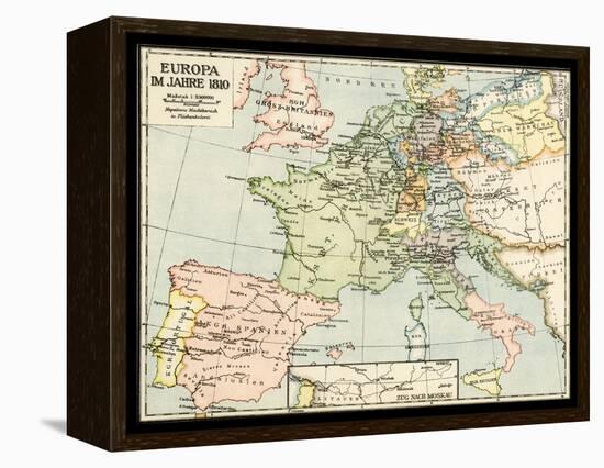 Map of Europe in 1810, During the Napoleonic Wars-null-Framed Premier Image Canvas