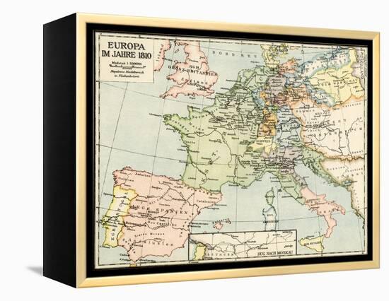 Map of Europe in 1810, During the Napoleonic Wars-null-Framed Premier Image Canvas