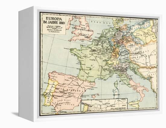 Map of Europe in 1810, During the Napoleonic Wars-null-Framed Premier Image Canvas