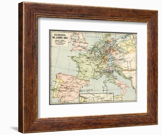 Map of Europe in 1810, During the Napoleonic Wars-null-Framed Giclee Print