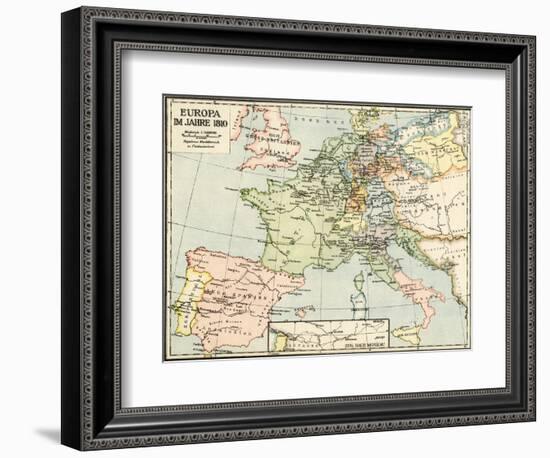 Map of Europe in 1810, During the Napoleonic Wars-null-Framed Giclee Print