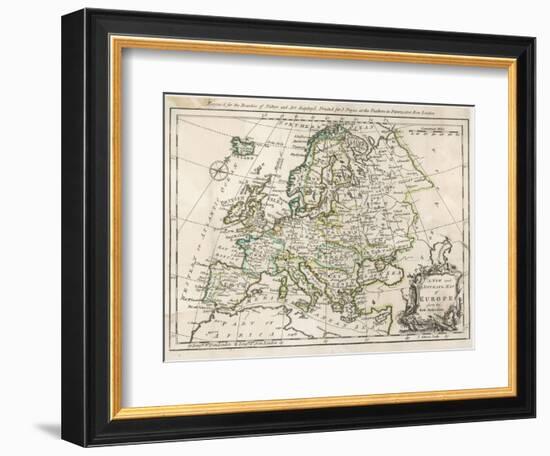 Map of Europe-J. Gibson-Framed Photographic Print