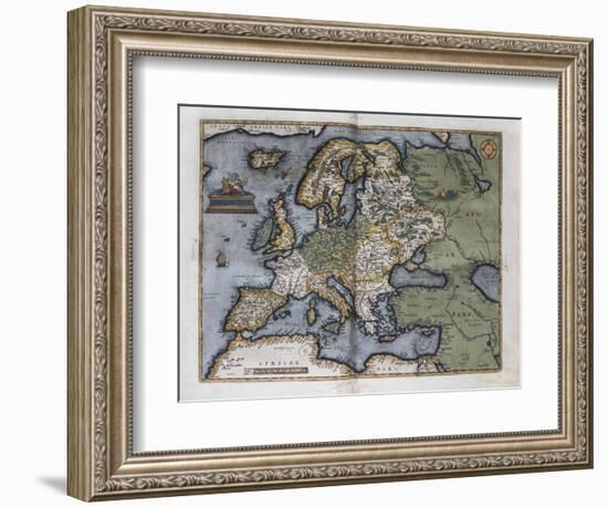 Map of Europe-Abraham Ortelius-Framed Art Print