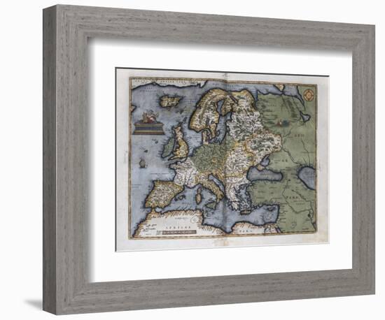 Map of Europe-Abraham Ortelius-Framed Art Print