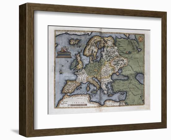 Map of Europe-Abraham Ortelius-Framed Art Print