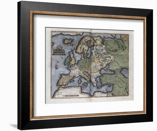 Map of Europe-Abraham Ortelius-Framed Art Print