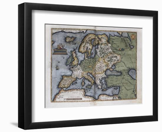 Map of Europe-Abraham Ortelius-Framed Art Print