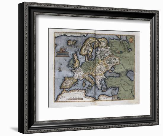 Map of Europe-Abraham Ortelius-Framed Art Print