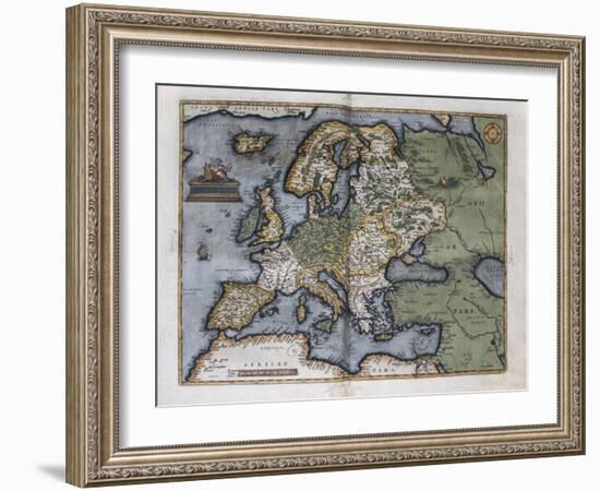 Map of Europe-Abraham Ortelius-Framed Art Print