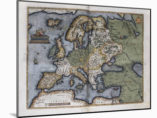 Map of Europe-Abraham Ortelius-Mounted Art Print