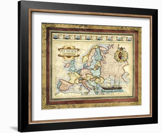 Map of Europe-Vision Studio-Framed Art Print