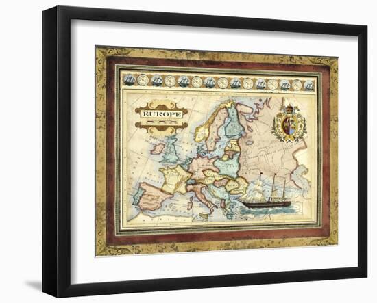 Map of Europe-Vision Studio-Framed Art Print