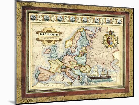 Map of Europe-Vision Studio-Mounted Art Print