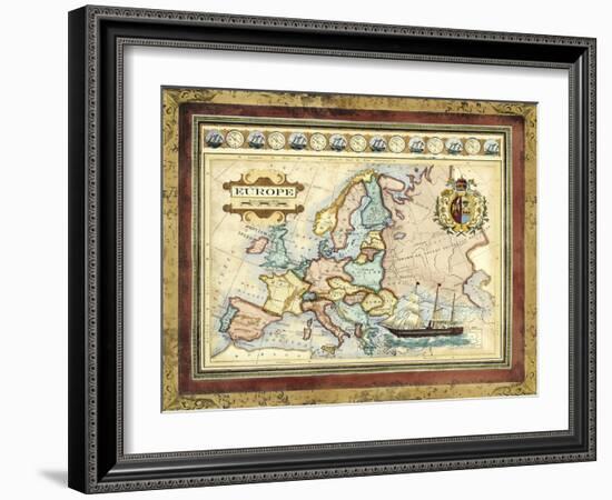 Map of Europe-Vision Studio-Framed Art Print