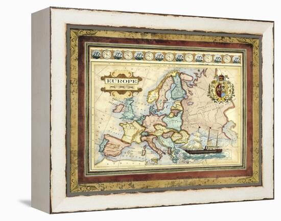 Map of Europe-Vision Studio-Framed Stretched Canvas