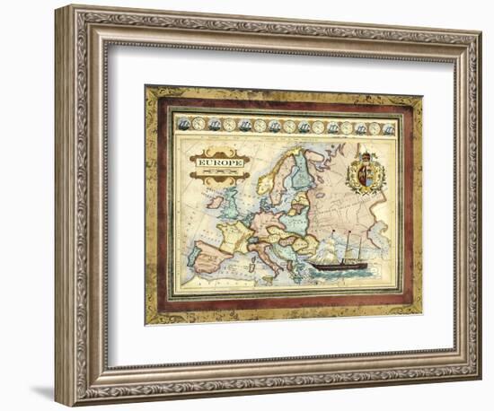 Map of Europe-Vision Studio-Framed Art Print