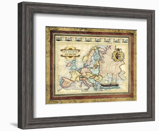 Map of Europe-Vision Studio-Framed Art Print