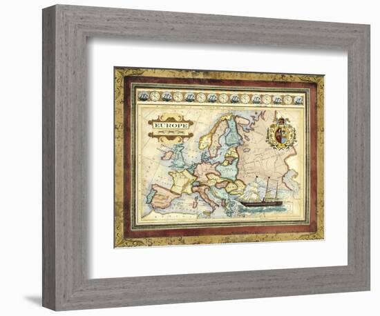 Map of Europe-Vision Studio-Framed Art Print