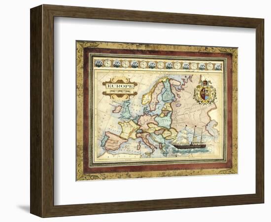 Map of Europe-Vision Studio-Framed Art Print