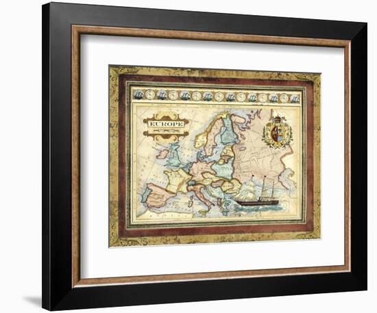 Map of Europe-Vision Studio-Framed Art Print