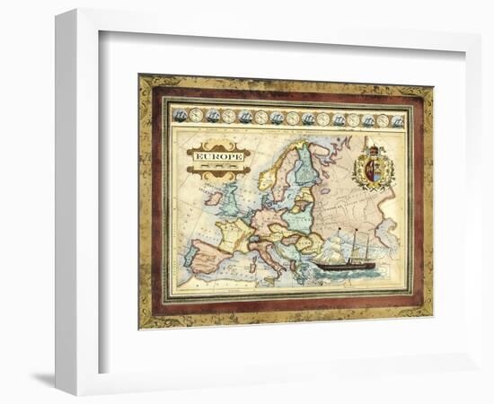 Map of Europe-Vision Studio-Framed Art Print