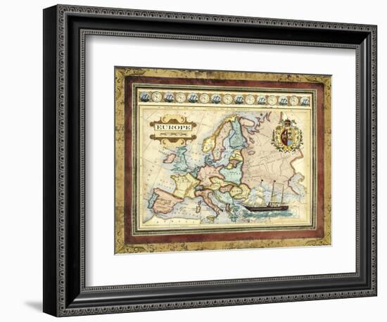 Map of Europe-Vision Studio-Framed Art Print