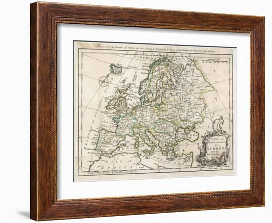 Map of Europe-J. Gibson-Framed Art Print