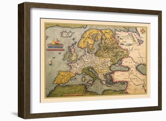 Map of Europe-Abraham Ortelius-Framed Art Print