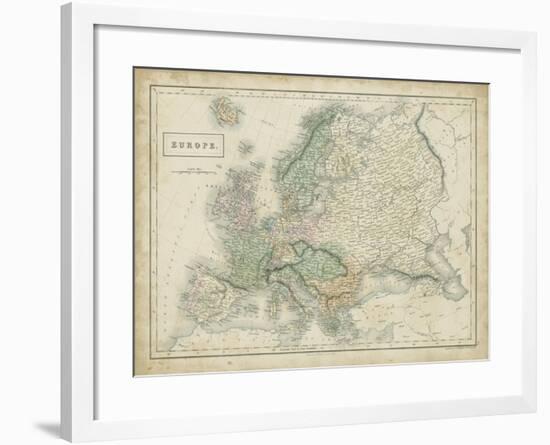 Map of Europe-Sidney Hall-Framed Art Print