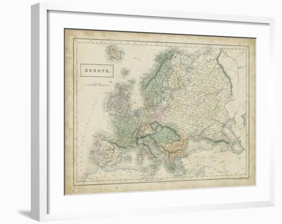 Map of Europe-Sidney Hall-Framed Art Print